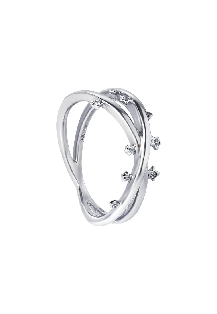 TOMEI Star Lighting Diamond Ring, White Gold 375