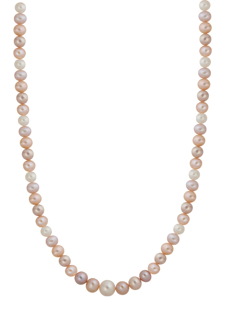 TOMEI Pearlfect Love Single Strand Necklace I Natural Mixed Pink