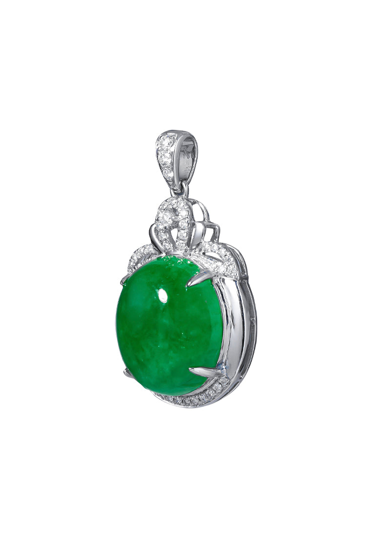 TOMEI Jade Pendant, White Gold 750