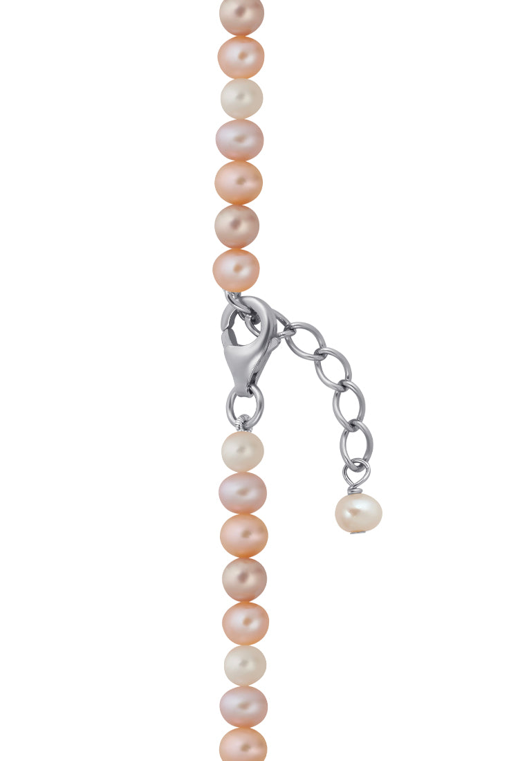 TOMEI Pearlfect Love Single Strand Necklace I Natural Mixed Pink