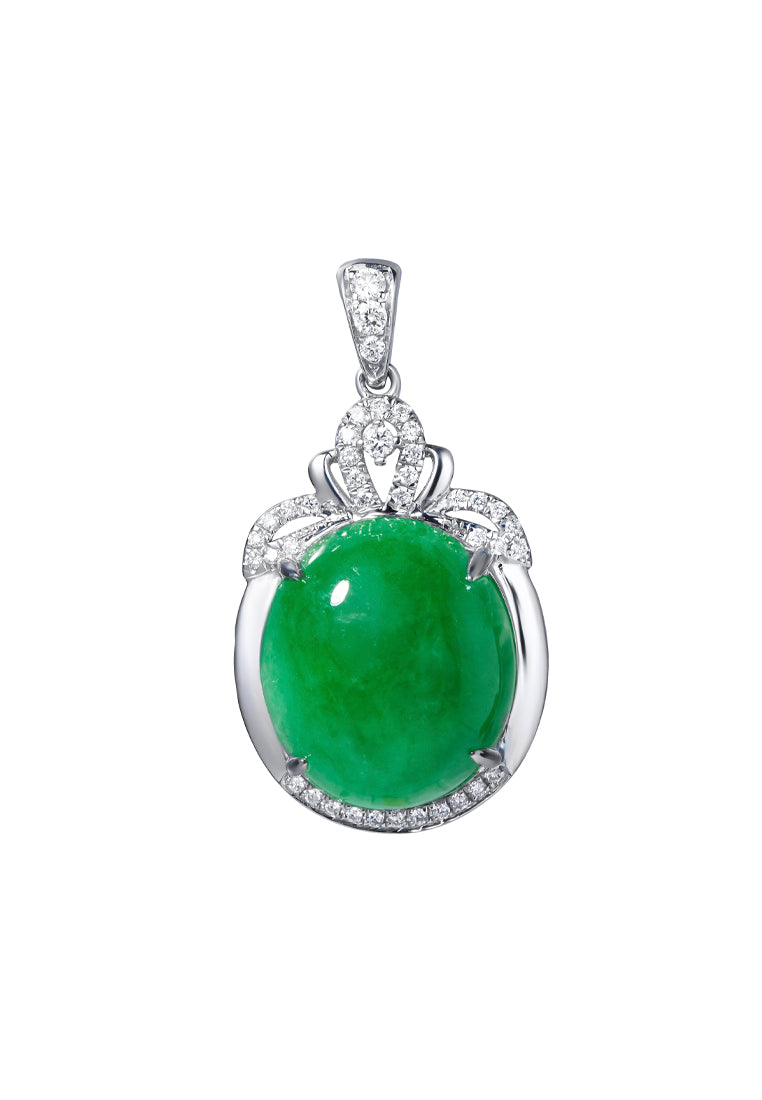 TOMEI Jade Pendant, White Gold 750