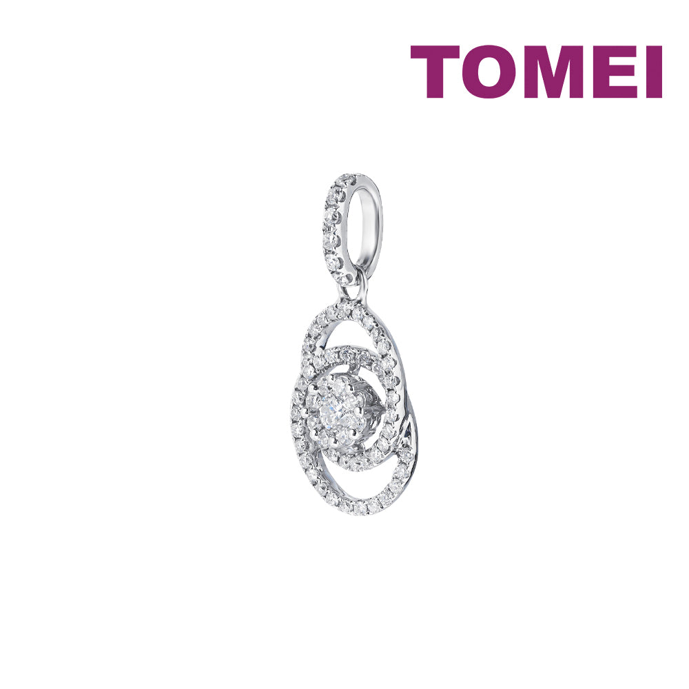 TOMEI Diamond Pendant, White Gold 750