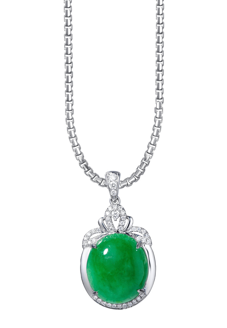 TOMEI Jade Pendant, White Gold 750