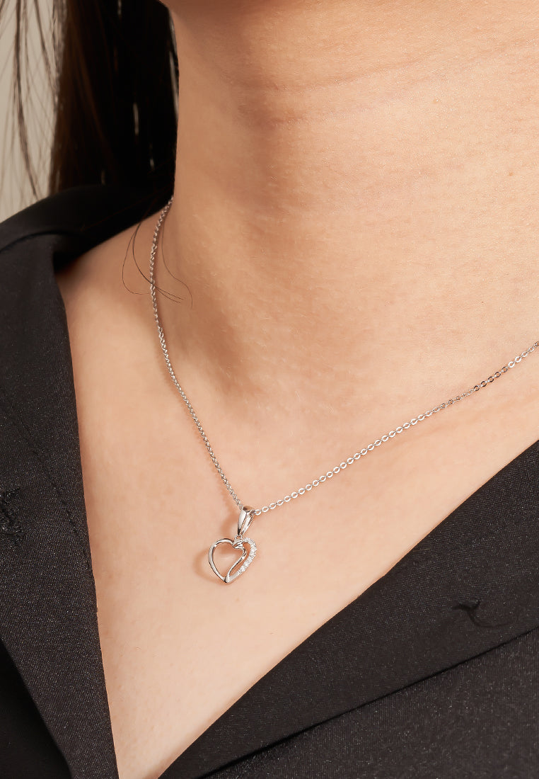 TOMEI Diamond Pendant Set, White Gold 585