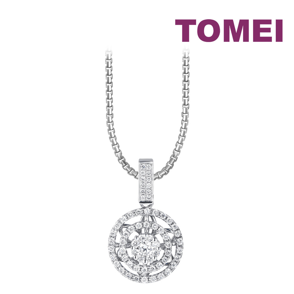 TOMEI Diamond Pendant, White Gold 750