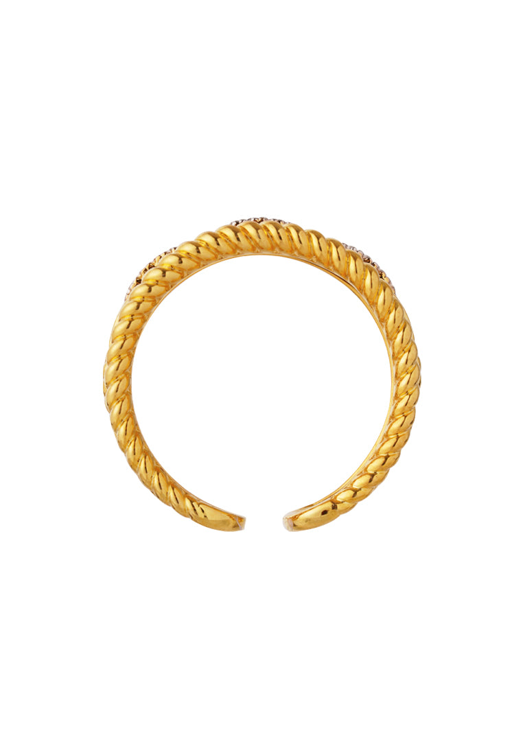TOMEI Link Chain in Twisted Parallel Ring, Yellow Gold 916 (AS-YG0851R-2C)