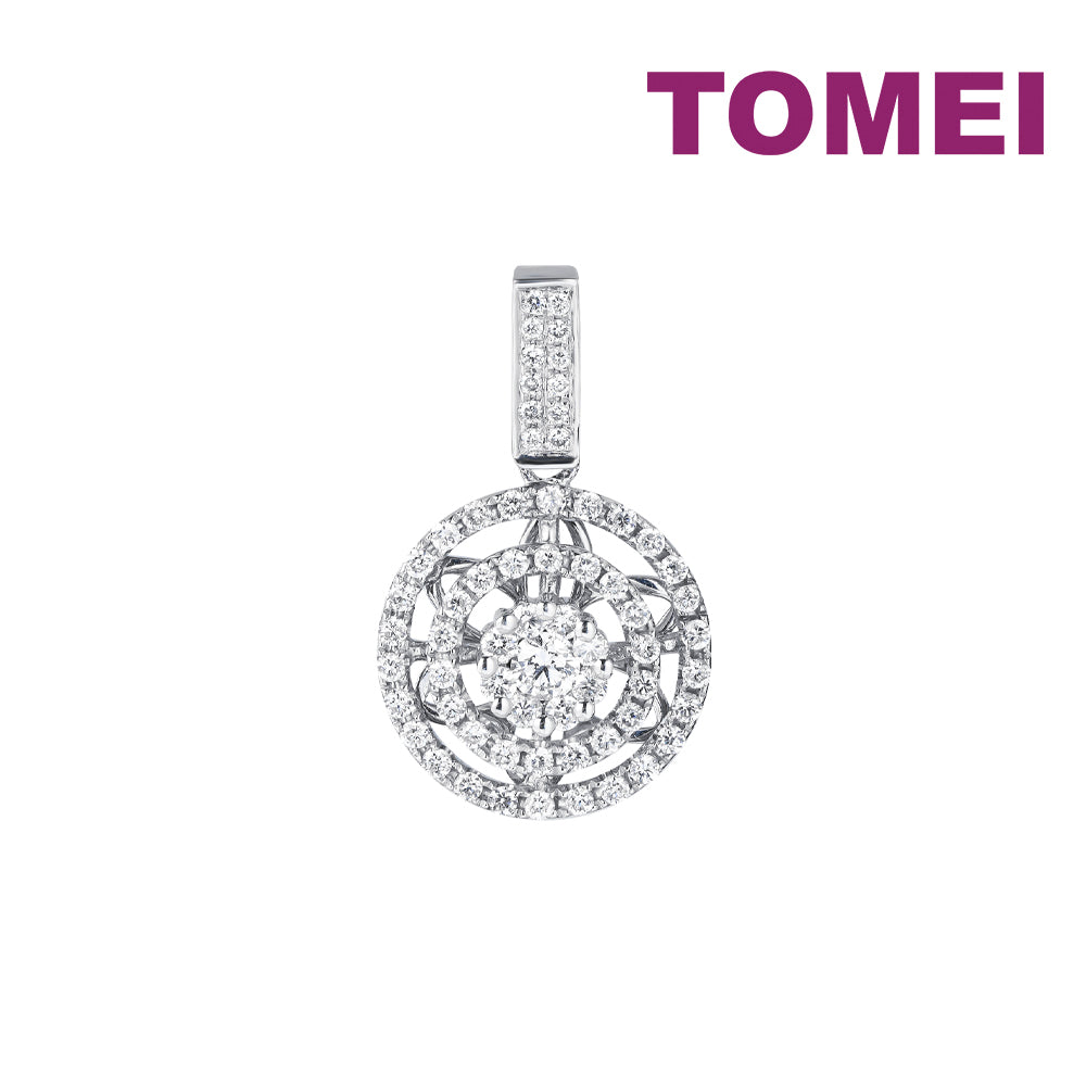TOMEI Diamond Pendant, White Gold 750