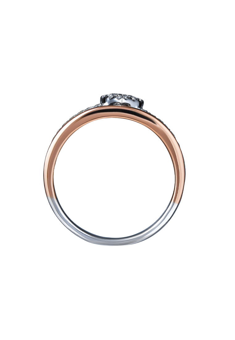 TOMEI Diamond Ring, White+Rose 585