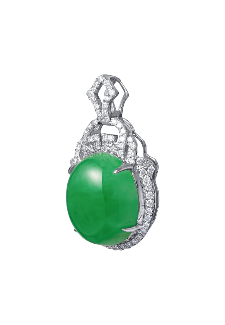 TOMEI Jade Pendant, White Gold 750