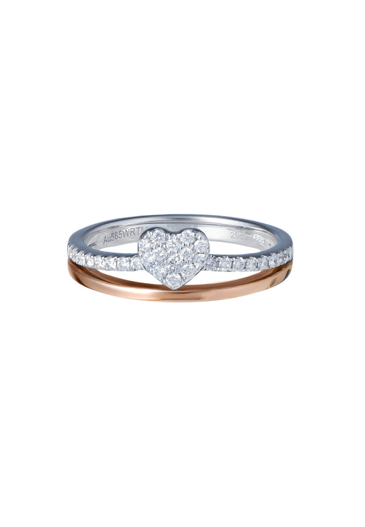 TOMEI Diamond Ring, White+Rose 585