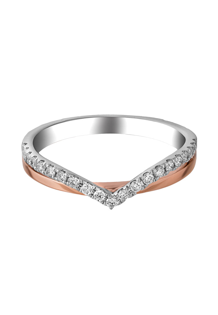 TOMEI Beyond Brilliance Diamond Ring, White+Rose Gold 585 (R4901WR)