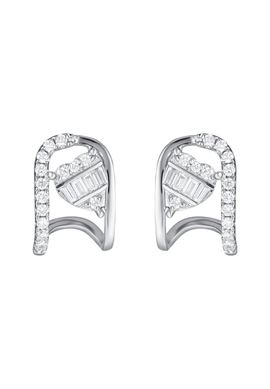 TOMEI Loving U Diamond Earrings, White Gold 585