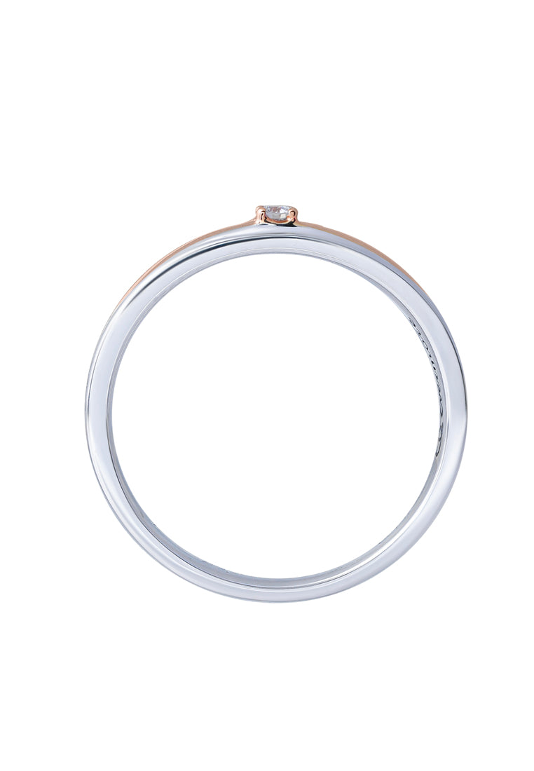 TOMEI 【绚丽真爱】Evermore Couple Ring, White+Rose Gold 750