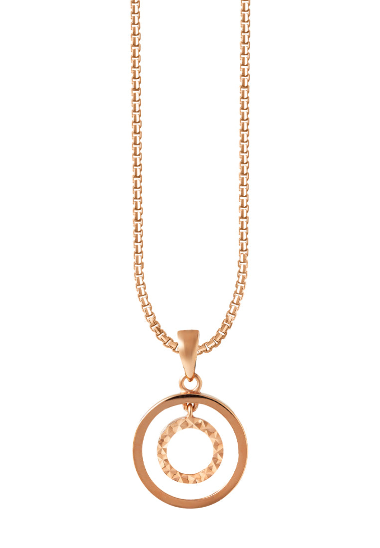 TOMEI Rouge Collection Dwi-Circle Pendant, Rose Gold 750