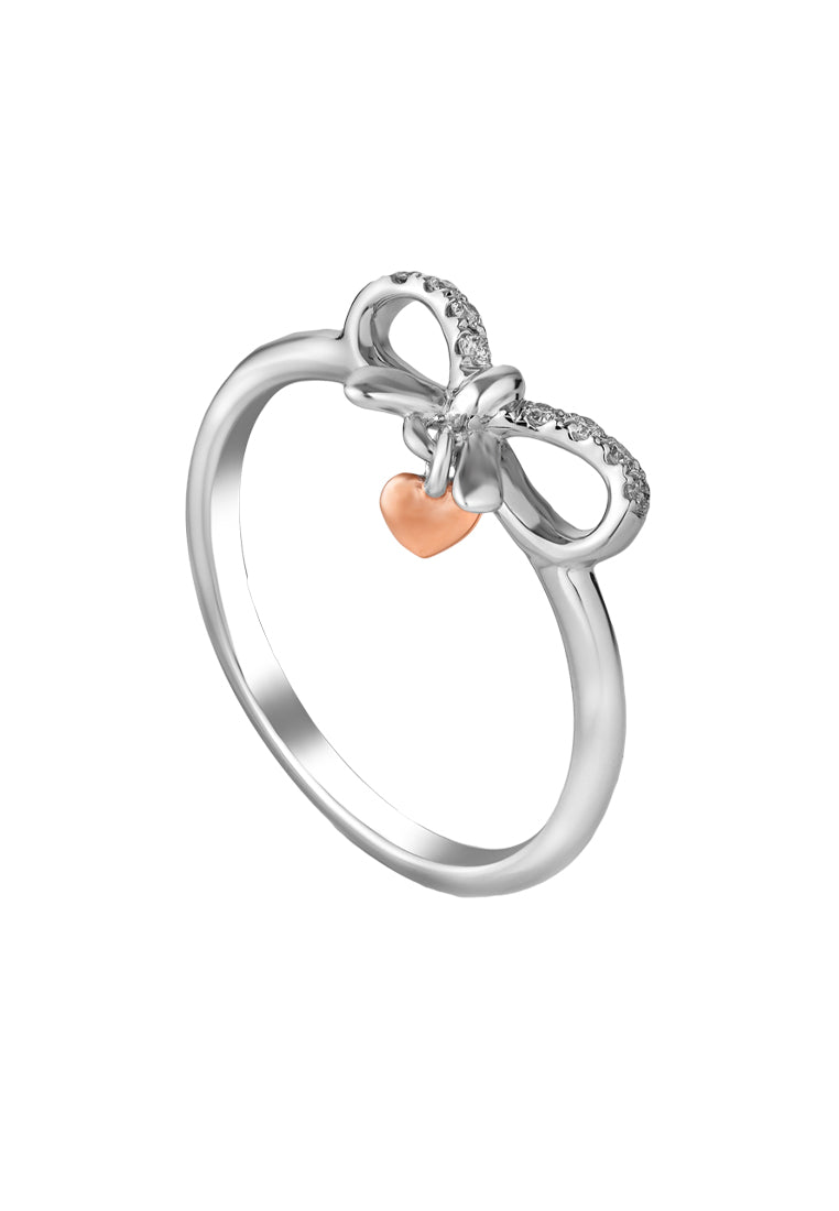 TOMEI Glowing Heart Diamond Ring, White+Rose Gold 585 (R4939WR)