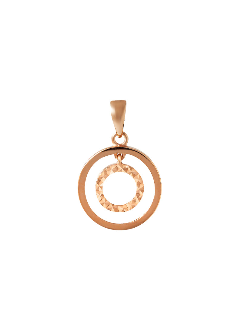 TOMEI Rouge Collection Dwi-Circle Pendant, Rose Gold 750