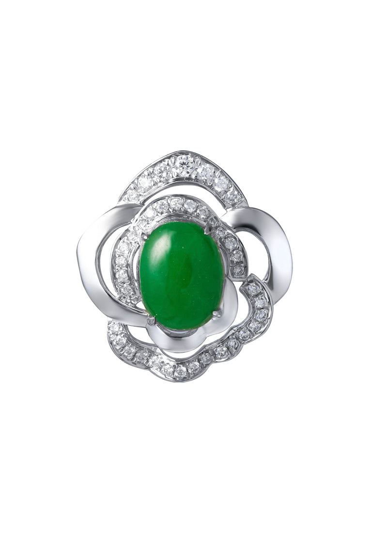 TOMEI Jade Pendant, White Gold 750