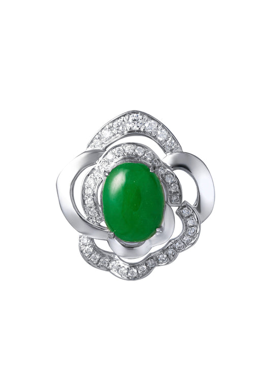 TOMEI Jade Pendant, White Gold 750
