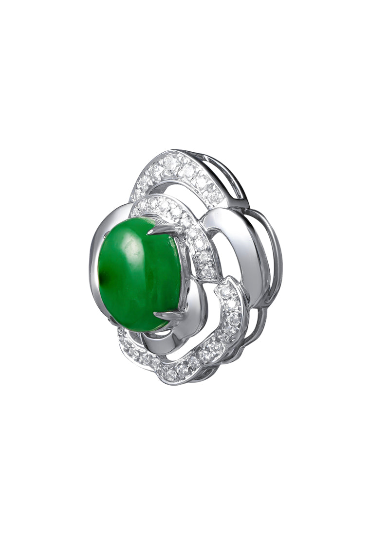 TOMEI Jade Pendant, White Gold 750