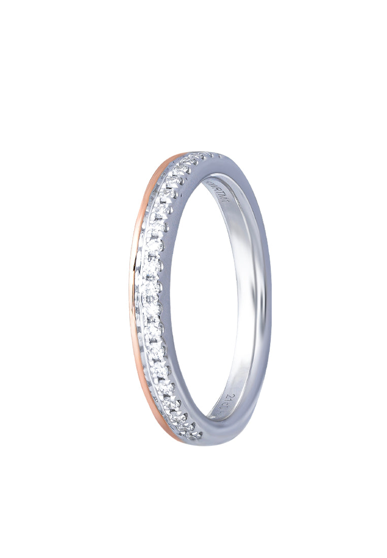 TOMEI【真爱多美。承诺】 Evermore Couple Ring, White+Rose Gold 750