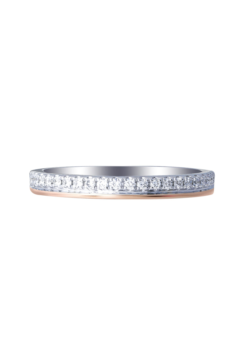 TOMEI【真爱多美。承诺】 Evermore Couple Ring, White+Rose Gold 750