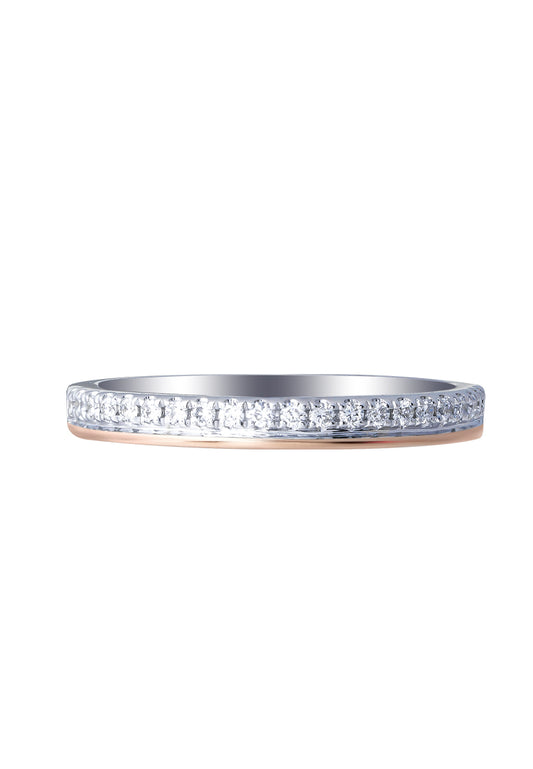 TOMEI【真爱多美。承诺】 Evermore Couple Ring, White+Rose Gold 750