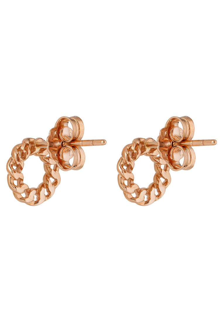 TOMEI Rouge Collection Twist Circle Earrings, Rose Gold 750