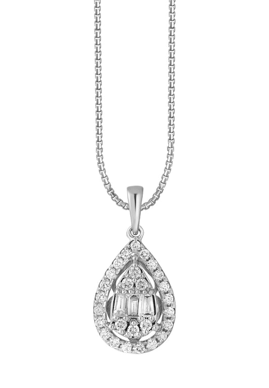 TOMEI Moon Drop Pendant, White Gold 750 (P6245)