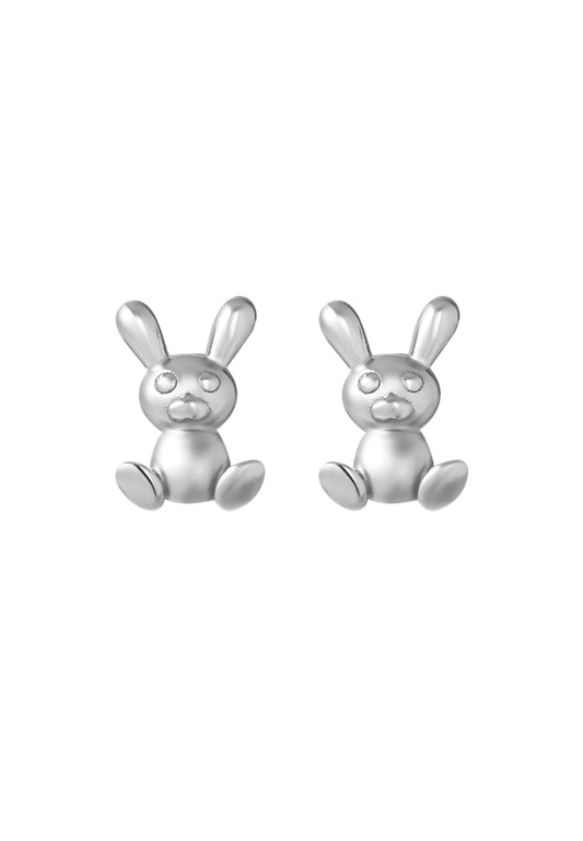 TOMEI Mr. Rabbit Earrings, White Gold 585