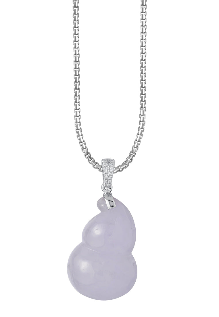TOMEI Purple Jade Gourd Pendant, White Gold 750