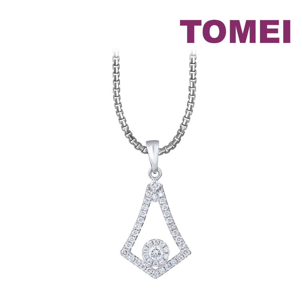 TOMEI Sparkle Serenity Collection DIamond Pendant, White Gold 750