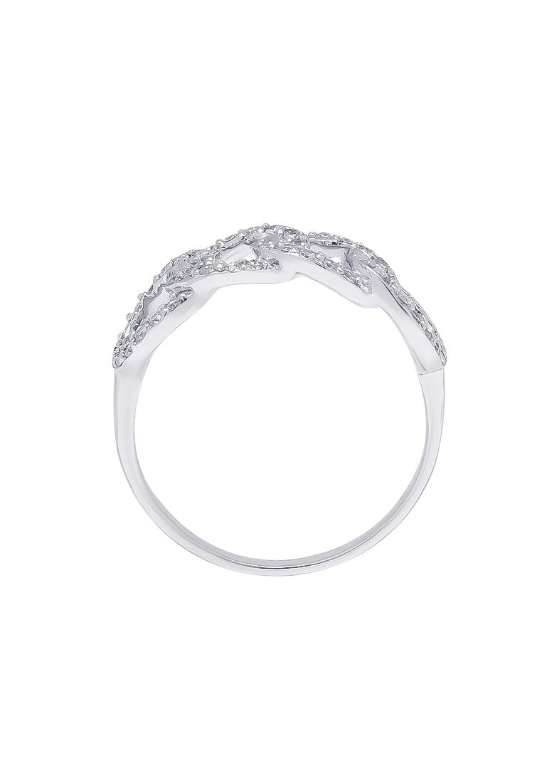TOMEI Koleksi Gardenia Diamond Ring, White Gold 750