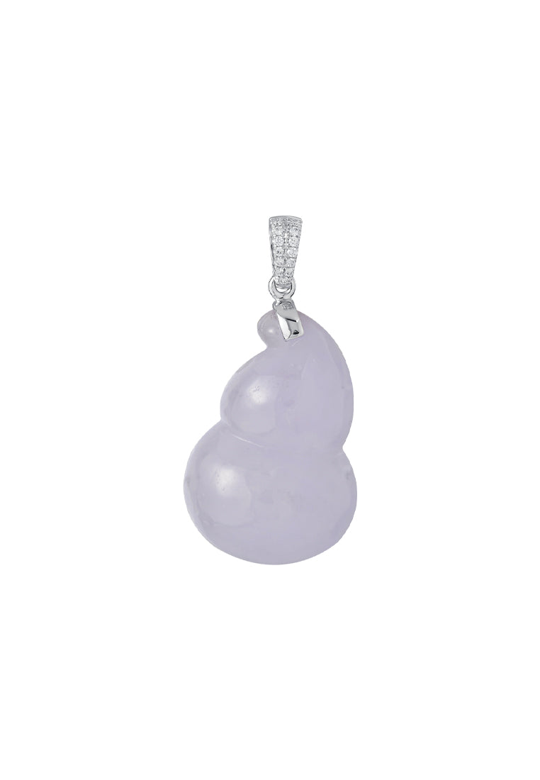 TOMEI Purple Jade Gourd Pendant, White Gold 750