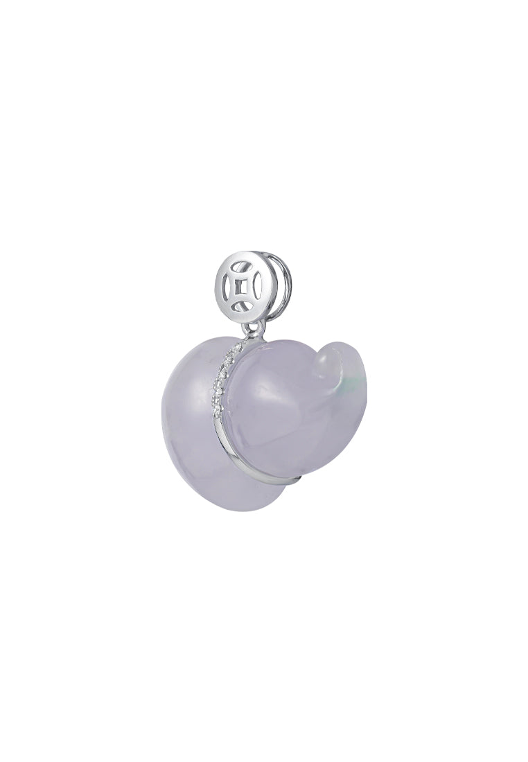 TOMEI Purple Jade Gourd Pendant, White Gold 750