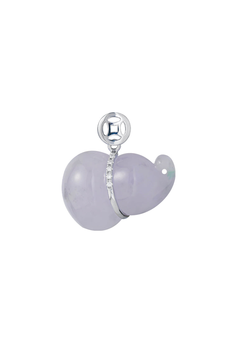 TOMEI Purple Jade Gourd Pendant, White Gold 750