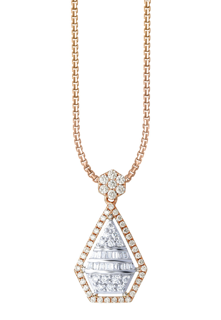 TOMEI 【爱的浪漫点滴】Romantic Droplet Pendant, White+Rose Gold 750