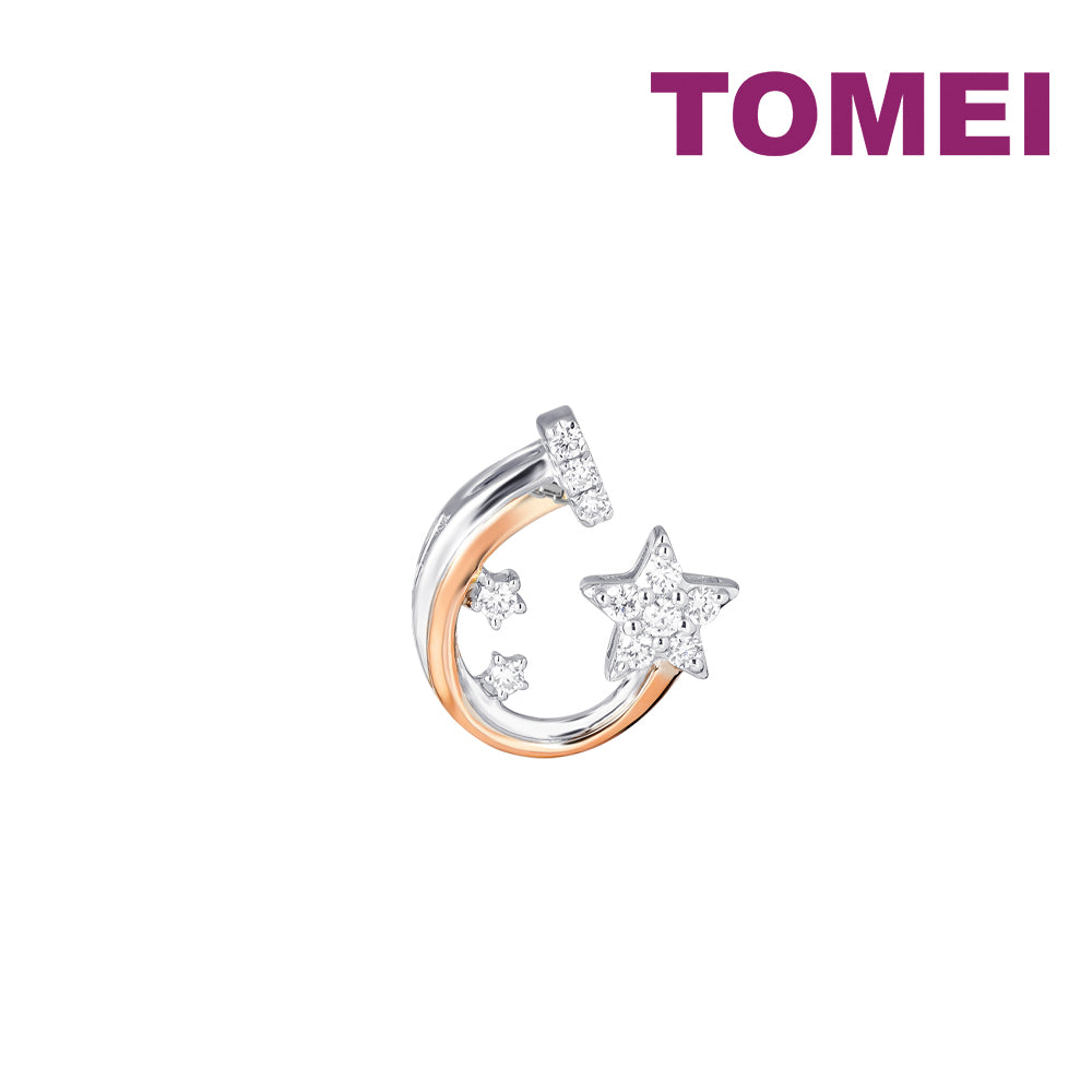 TOMEI Sparkle Serenity Collection DIamond Pendant Set, White+Rose Gold 585