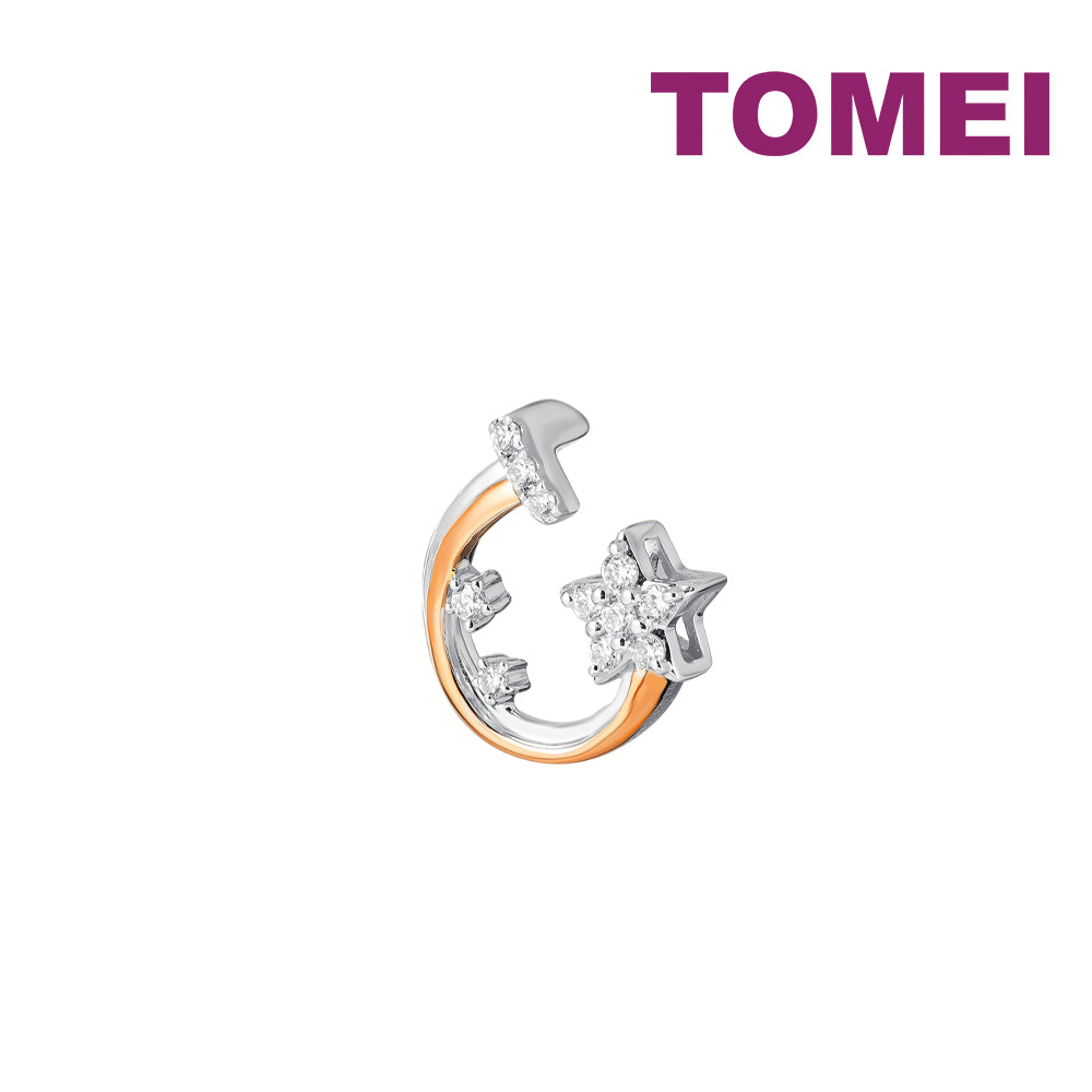 TOMEI Sparkle Serenity Collection DIamond Pendant Set, White+Rose Gold 585