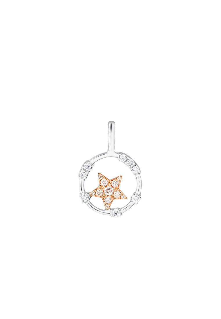 TOMEI Sparkle Serenity Collection Diamond Pendant Set, White+Rose Gold 585