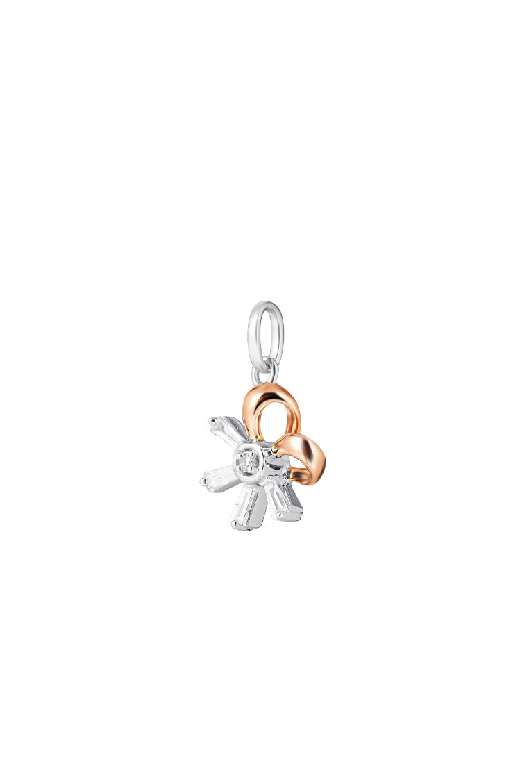TOMEI Sparkle Serenity Collection Diamond Pendant Set, White+Rose Gold 585