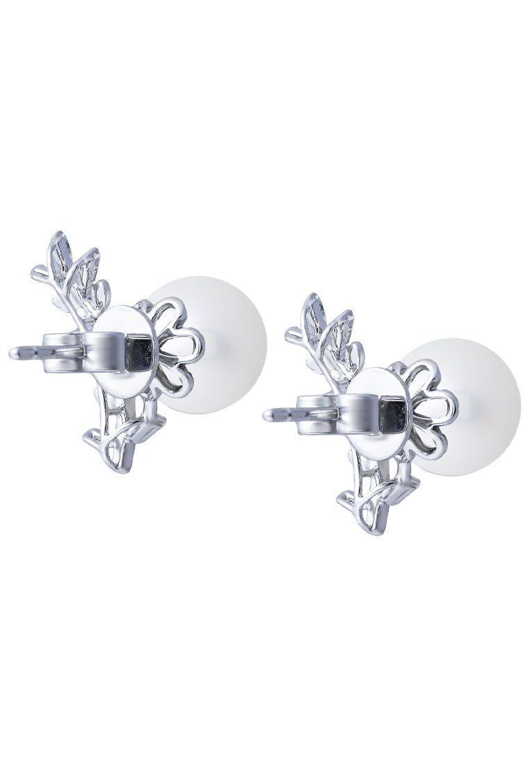 TOMEI 【福泽千秋】Pearl Earrings, White Gold 585
