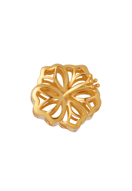 TOMEI Hollow Flower Charm, Yellow Gold 916