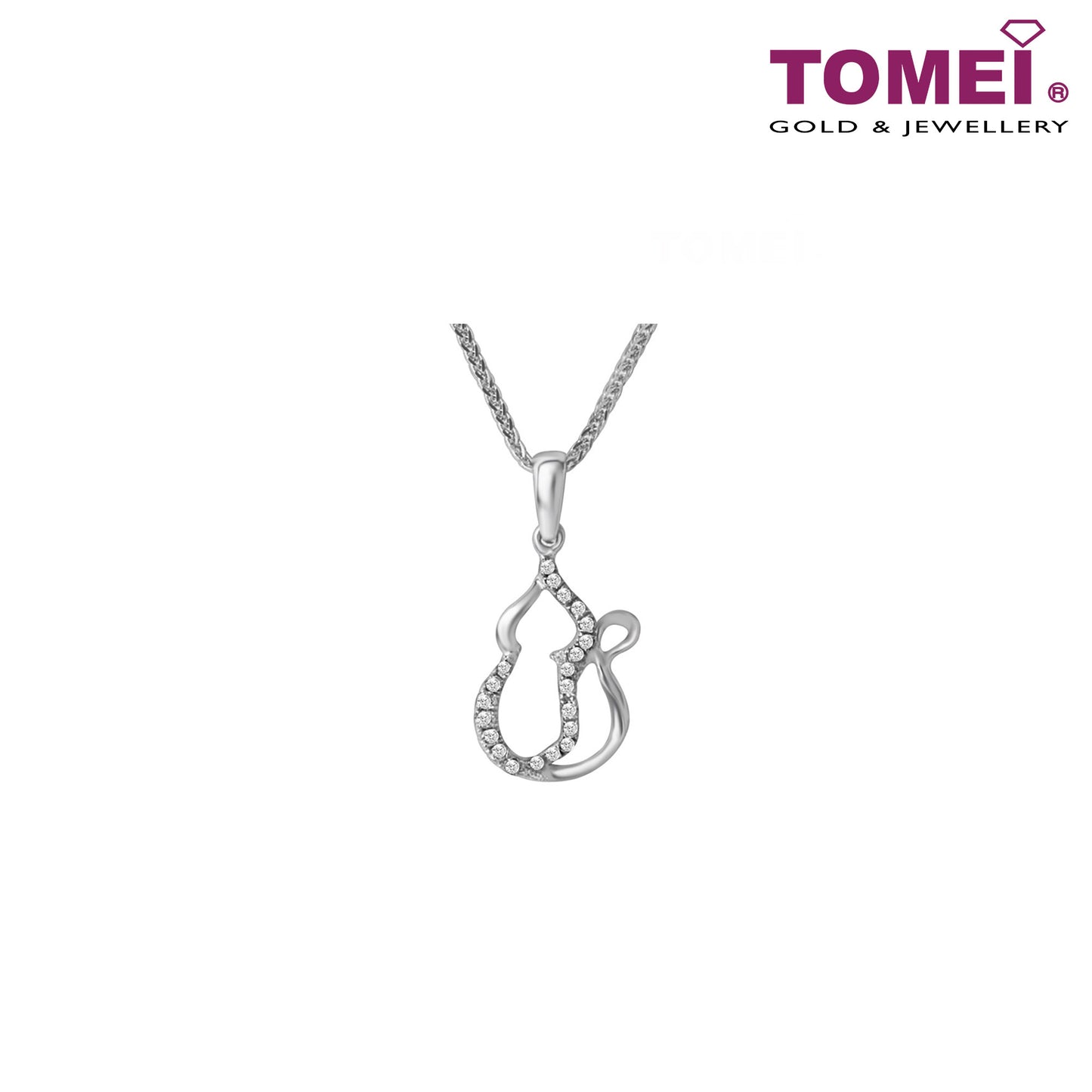 TOMEI Timeless Sparkle Diamond Pendant Set | White Gold 375