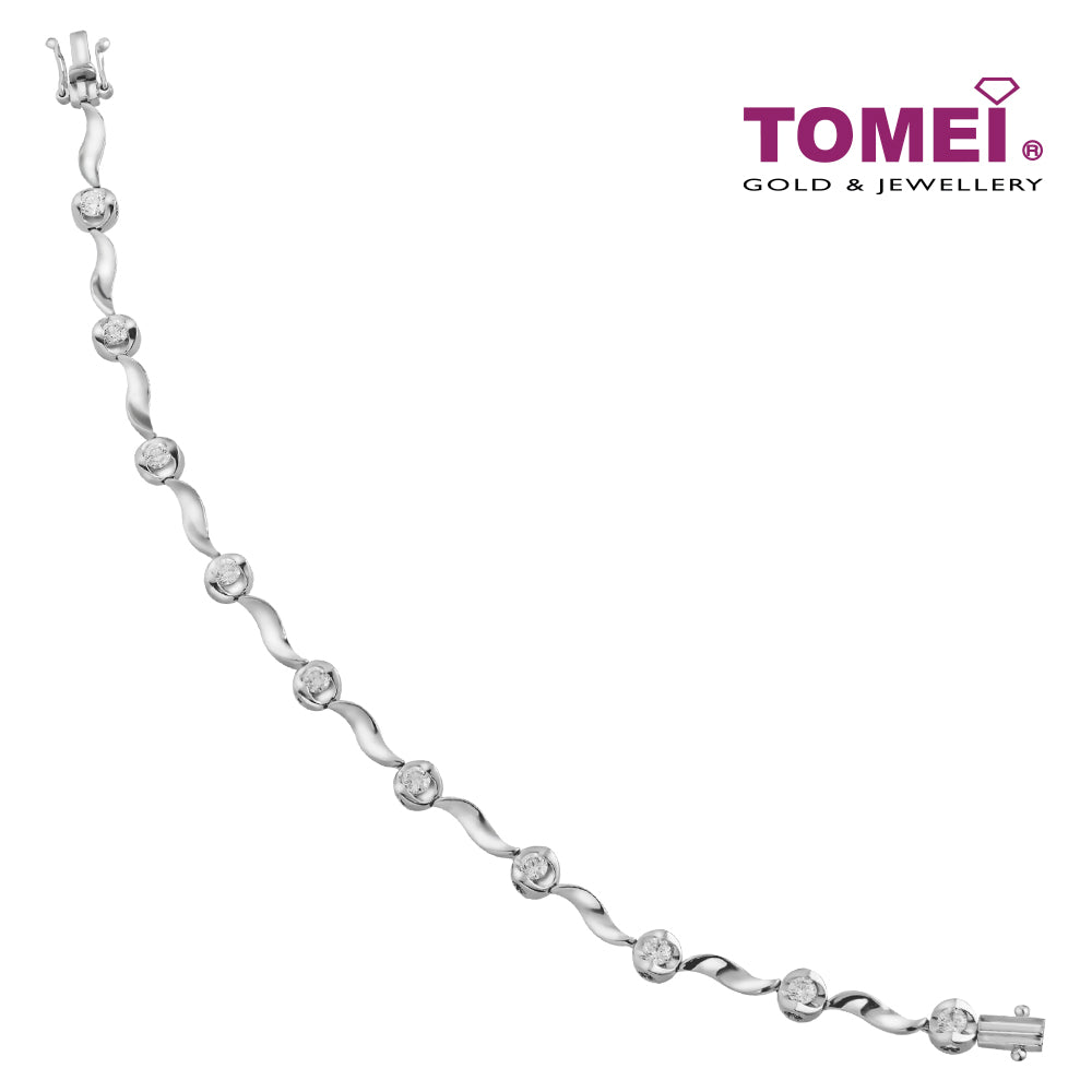 TOMEI Frontispiece of Spectacular Sparks Bracelet, Diamond White Gold 750 (DM0012510)
