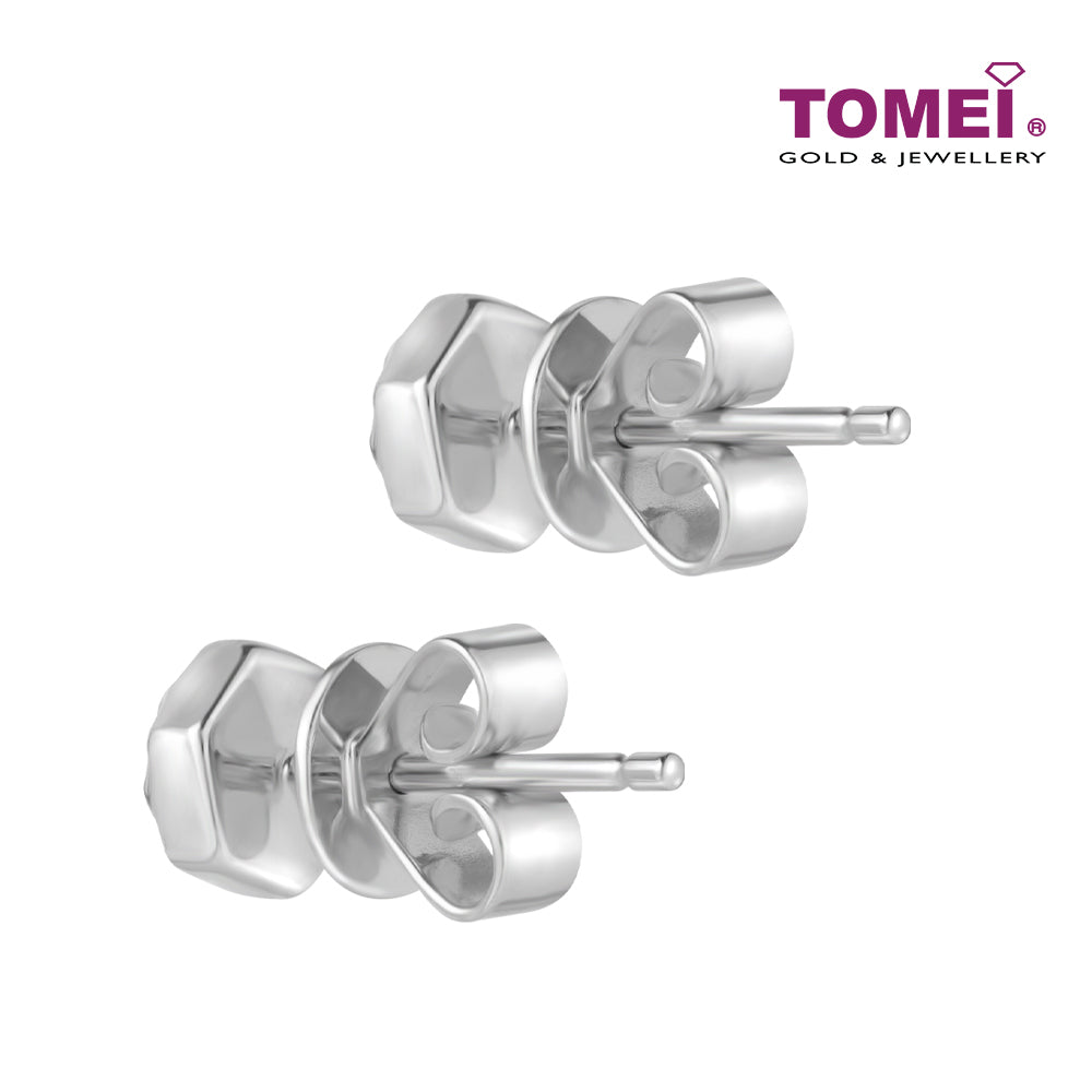 TOMEI White Christmas Collection Diamond Earrings, White Gold 585