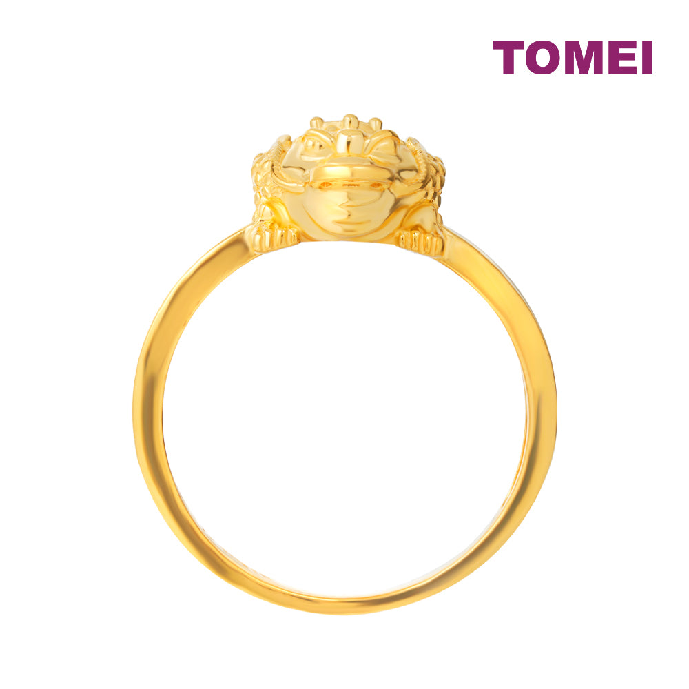 TOMEI Prosperity Frog Ring, Yellow Gold 916