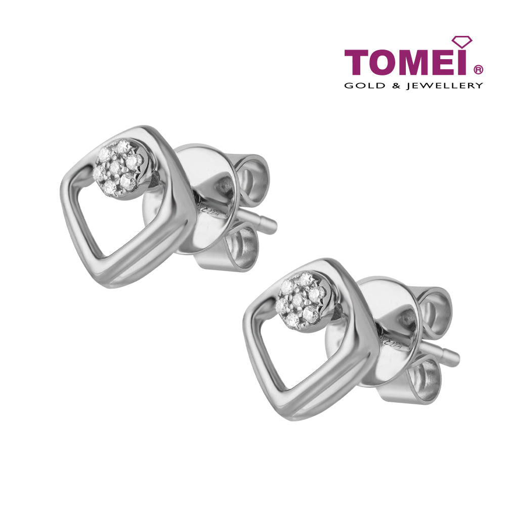 Feel My Love Earrings | Tomei White Gold 375 (9K) (E1804)