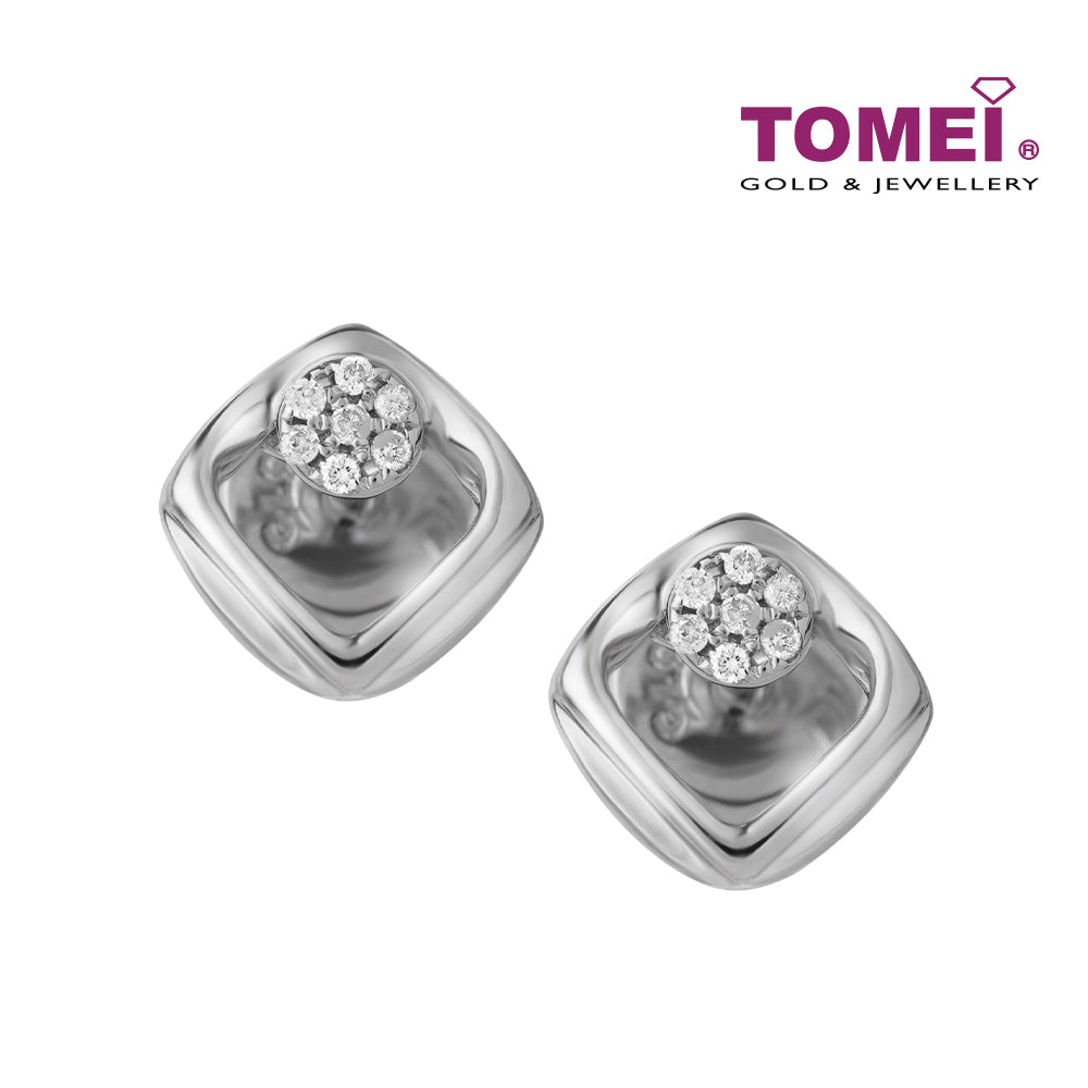 Feel My Love Earrings | Tomei White Gold 375 (9K) (E1804)