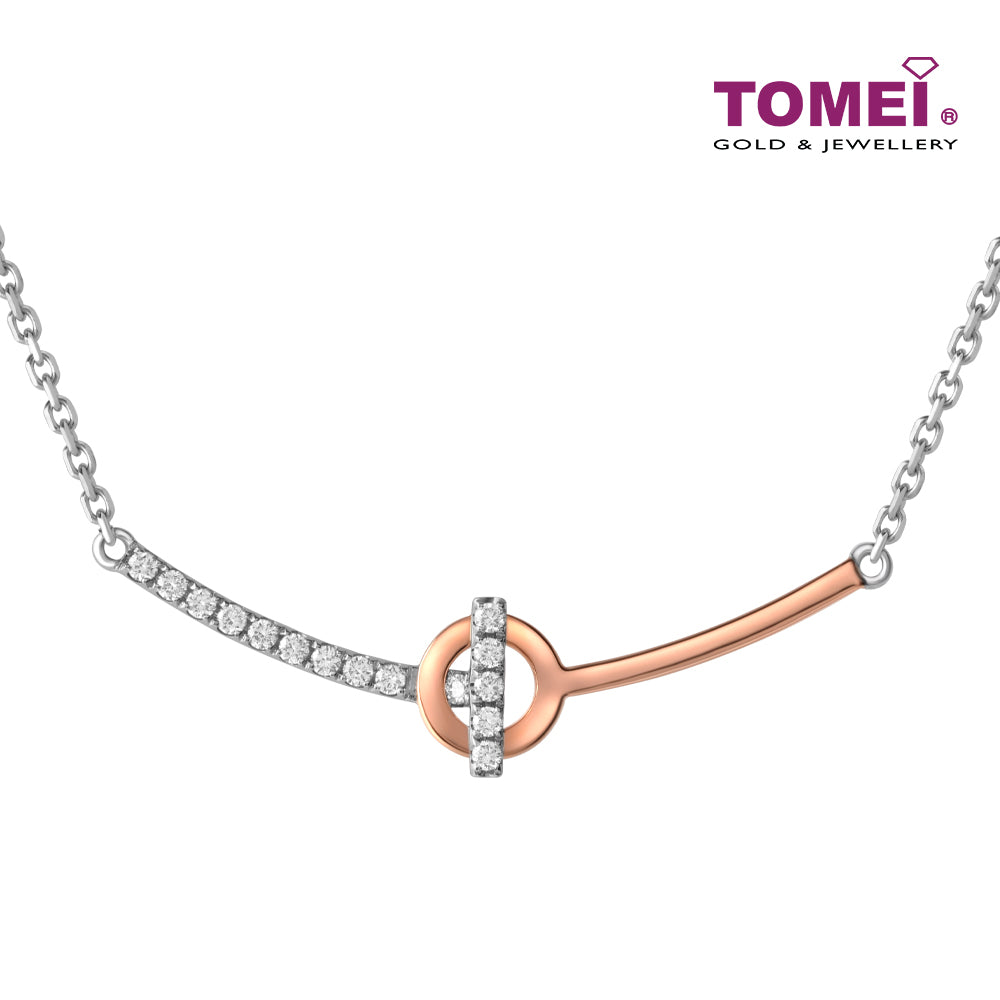 TOMEI Noel Artistry Collection Diamond Necklace, White+Rose Gold 585
