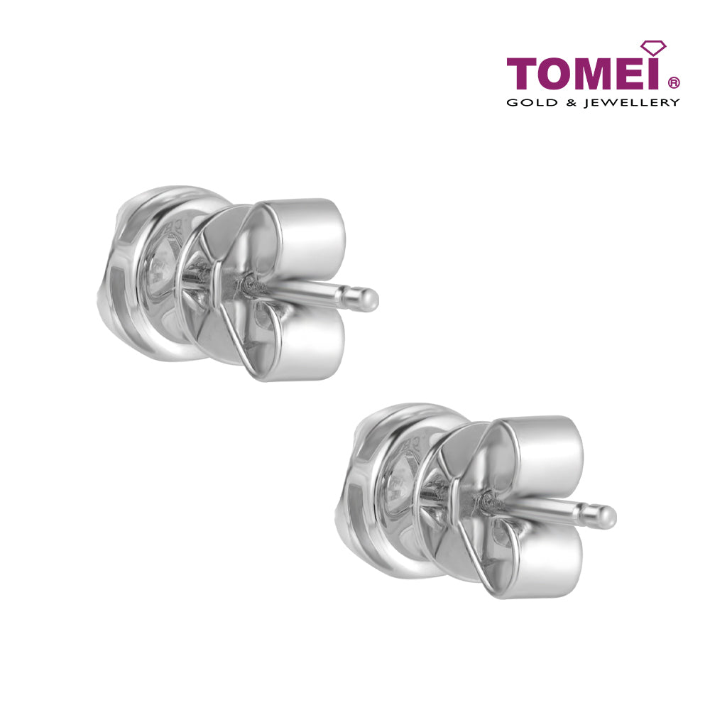 TOMEI White Christmas Collection Diamond Earrings, White Gold 585